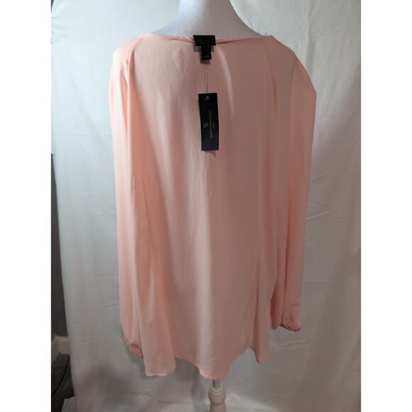 NWT Worthington Blouse PINK Women's Shirt Size 2XL - Fairycore Peasant Boho New - Picture 6 of 14